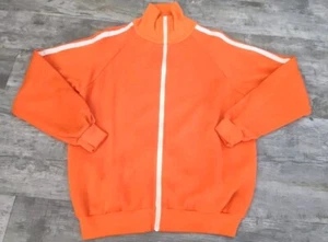 Vtg 60's 70's "Warm Up Suit" USA Orange Jacket Size L Creslan Acrylic USA Made - Picture 1 of 14