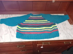 Vtg Handknit Wool Pullover Toddler Sweater 1970s 1980s   - Picture 1 of 4