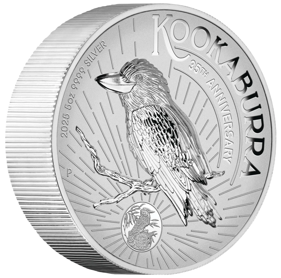*500 Mintage* 2025 35th Ann. INCUSED High Relief Kookaburra 5oz $8 Silver Coin - Image 1 of 4