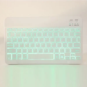 Wireless BT Keyboard 10in With RGB Backlight Square Keycap For Phone Tablet - Picture 1 of 18