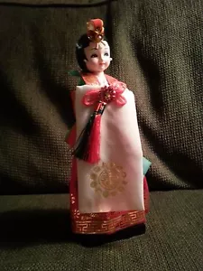 Oriental Japanese Brocade Kimono Kabuki Geisha Doll - Picture 1 of 2