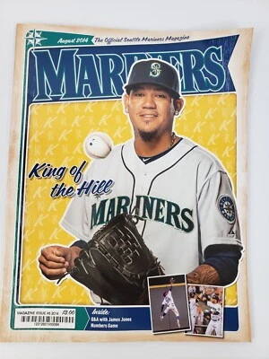 OFFICIAL MARINERS MAGAZINE SEATTLE BASEBALL MLB AUGUST 2014 KING FELIX HERNANDEZ - Image 1 of 2