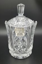 Fifth Avenue 24% Crystal Lidded Biscuit Candy Dish Poland Wellington Glass Vtg