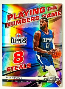2021-22 Contenders Optic Paul George SILVER Prizm Card Playing Numbers Clippers! - Picture 1 of 3