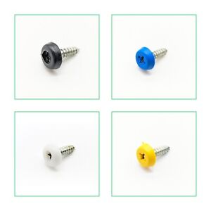 Number Plate Screws Polytop Yellow Black White Blue