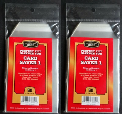 100 Cardboard Gold Perfect Fit Sleeves for Card Saver 1 Bag