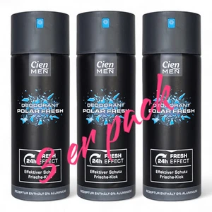 3 x Cien Deodorante Uomo Polar Fresh 24h Effetto Fresco 200ml=600ml - Foto 1 di 2
