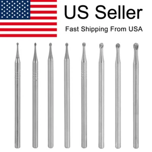 HP1-8 Dental Tungsten Carbide Steel Bur Round for Low Speed Straight Handpiece - Picture 1 of 16