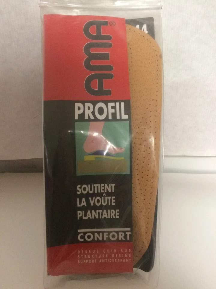 SEMELLE POUR CHAUSSURE SOUTIENT LA VOÛTE PLANTAIRE DESSUS CUIR AMA (1.965.2) - Photo 1/2
