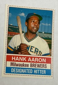 1976 Hostess # 94 Hank Aaron Excellent Brewers Milwaukee Braves