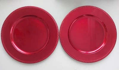 * 2x Weihnachtsdeko Teller Set Rot Neu XXL - Bild 1 von 2