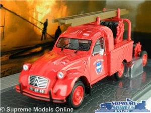 CITROEN 2CV MODEL VAN FIRE ENGINE 1:43 SCALE IXO UTILITAIRES + TRAILER K8 - Picture 1 of 5