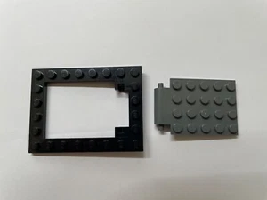 Lego 1 x dunkel bläulich graue Platte Falle Türscharnier & schwarzer Rahmen Ref 30041/30042 - Bild 1 von 1