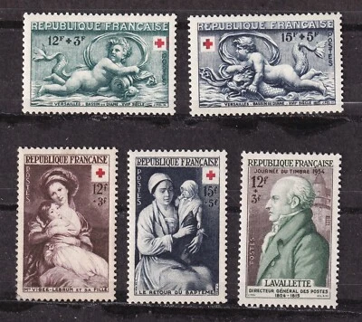MATT'S STAMPS FRANCE SCOTT #B273-B274, #B282-B284 SEMIPOSTAL ISSUES, MLH CV$32 - Image 1 of 3
