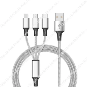 Wholesale Lot 3in1 USB Cable 3A Fast Charging For iPhone Samsung Android Charger - Picture 1 of 17