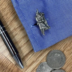 SCOTTISH PIPER SILVER PEWTER CUFFLINKS GIFT BOX WEDDINGS BIRTHDAY CHRISTMAS - Picture 1 of 4
