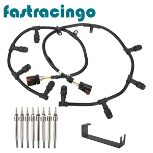 For Ford 6.0L 2004-2010 Powerstroke Diesel Glow Plug Harness & 8 Glow Plugs - Picture 1 of 7