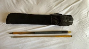 Vintage Huebler Pool Cue With leather Storage Bag - Picture 1 of 17