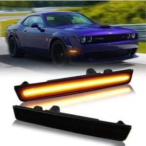 Luces LED laterales parachoques delantero ámbar señal de estacionamiento para Dodge Challenger 15-23 - Imagen 1 de 6