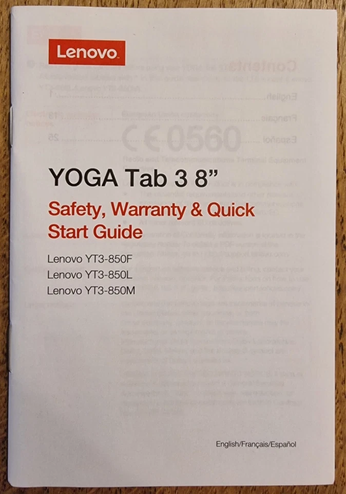 Original Lenovo Yoga Tab 3 8 YT3-850F WiFi 16GB ROM 1GB RAM  Android Tablet PC - Immagine 1 di 4