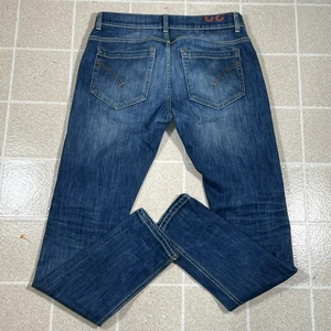 Pantalones de mezclilla para hombre Dondup George ajustados azules talla 32 hechos en Italia - Imagen 1 de 5