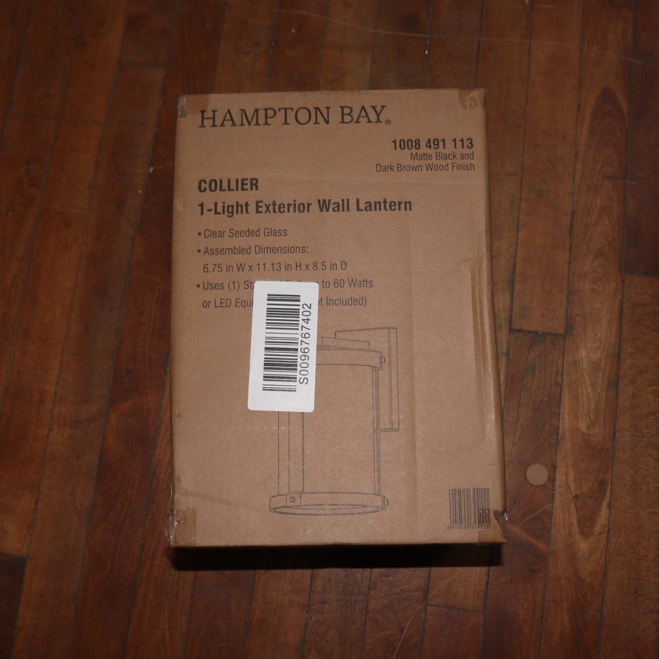 Aplique linterna de pared exterior 1 luz Hampton Bay Collier 11,12"  Foto 1 de 4