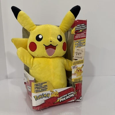 Pokemon Carga Eléctrica Pikachu 10" Juguete de Peluche Parlante Luz Sonido Baterías Muertas Foto 1 de 4