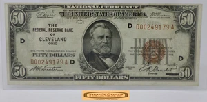 1929 Cleveland Ohio Federal Reserve Note $50 - #P51943NQ - Picture 1 of 2