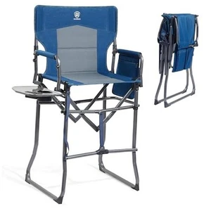 Portable 30.7" Seat Height Tall Folding Chair Directors Chair High Foldable - Picture 1 of 7