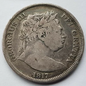 Lote 4 monedas de plata .925 media corona rey Jorge III de 1817 - Imagen 1 de 4