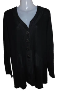 VERGE 'Willow' Black Cotton/Linen Knit Cardigan Size XL - Picture 1 of 4