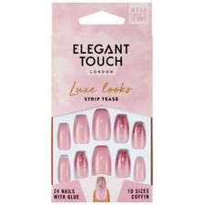 Elegant Touch Luxe Looks False Nails Collection - Strip Tease (24 Nails & Glue)