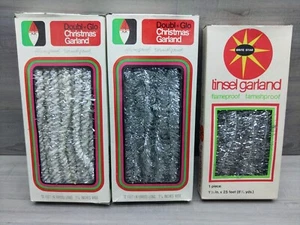 2 Doubl Glo 12' pro Stück & 1 Brite Stern 25' Weihnachtsbaum Lametta Girlande. Vintage.  - Bild 1 von 7