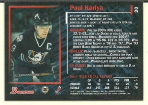 2001-02 Bowman YoungStars Ice Cubed #20 Paul Kariya - Picture 1 of 1