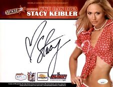 Stacy Keibler Signed WWE Staker 2 Place Mat 8.5x11 Photo JSA COA WCW WWF