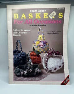 Paper Ribbon Baskets For All Occasions BASKET TECHNIQUES Craft Book Vtg - Picture 1 of 3