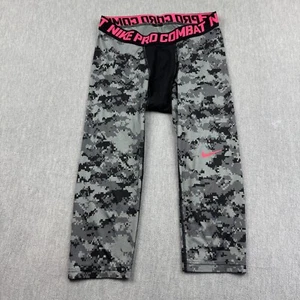 Nike Pro Combat Tights Mens XL Gray Digital Camo Crop 19" Training Gym Athletic - Picture 1 of 11