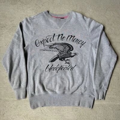 Undefeated Expect No Mercy Reverse Weave Pullover Crewneck Sweatshirt Sz S Gray - Image 1 of 4