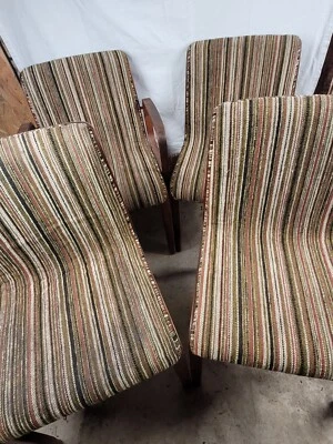 Vintage Knoll Internationial 4 Chair Set Green 1971 Bill Stephens Bentwood  - Image 1 of 4