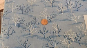  COTTON FABRIC-"HOLIDAY SPIRIT" BLUE & WHITE TREES ON LITE BLUE SPRINGS IND- BTY - Picture 1 of 2