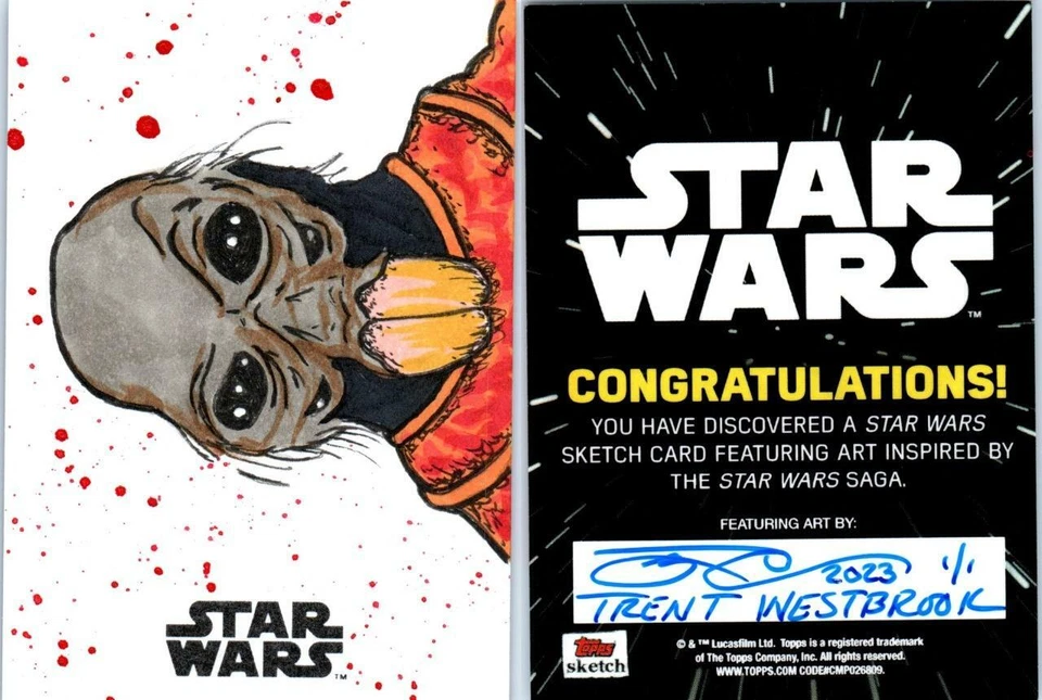 2018 STAR WARS GALAXY SKETCH CARD DETAILED TRENT WESTBROOK 1086 - Image 1 of 1