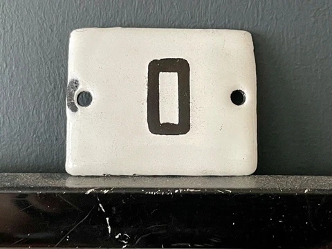 Number 0 Vintage Enamel House Numbers Made in Europe Room Hotel FREE POSTAGE Cover