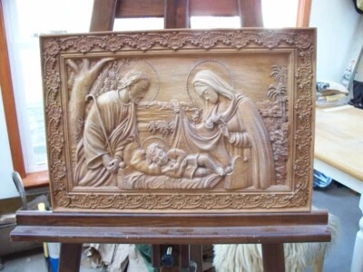 Nacimiento de Jesús, Navidad, Cristo, nacimiento, talla en madera, icono Foto 1 de 4