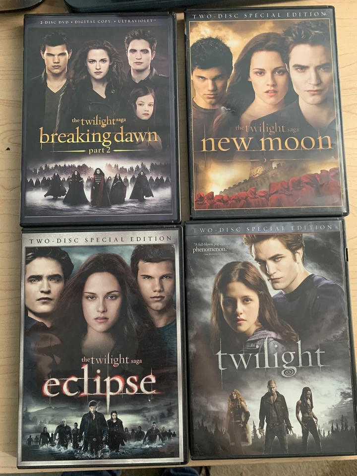 4 Movie Lot Twilight, Eclipse, New Moon, Breaking Dawn Part 2 (DVD Lot) - Image 1 of 1