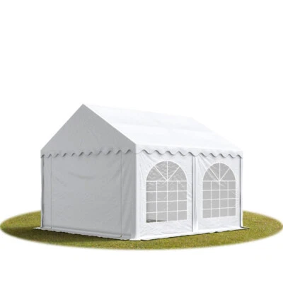 4x4 m PVC Partyzelt Gartenzelt Pavillon Festzelt Bierzelt weiß feuersicher - Bild 1 von 4