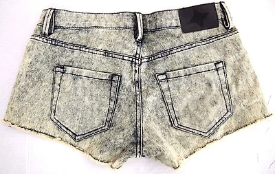 BCBGeneration BCBG Womens Denim Jean Shorts 25 Yellow Acid Wash Cut Off - Image 1 of 4