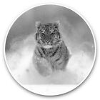 2 x Vinyl Stickers 7.5cm (bw) - Awesome Siberian Tiger Big Cat Snow  #41281