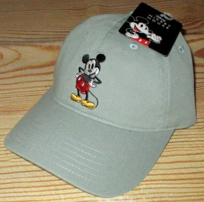 MENS DISNEY MICKEY MOUSE SAGE GREEN HAT ADJUSTABLE STRAPBACK CAP ONE SIZE - Image 1 of 3