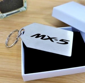 MX 5 Style Keyring, MX 5 Key Chain, Stainless Steel, Laser Cut + Etched - Picture 1 of 2