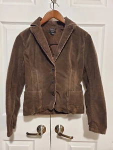 Vintage Y2k Guess Corduroy Stretch Blazer Jacket Size M Brown - Picture 1 of 6